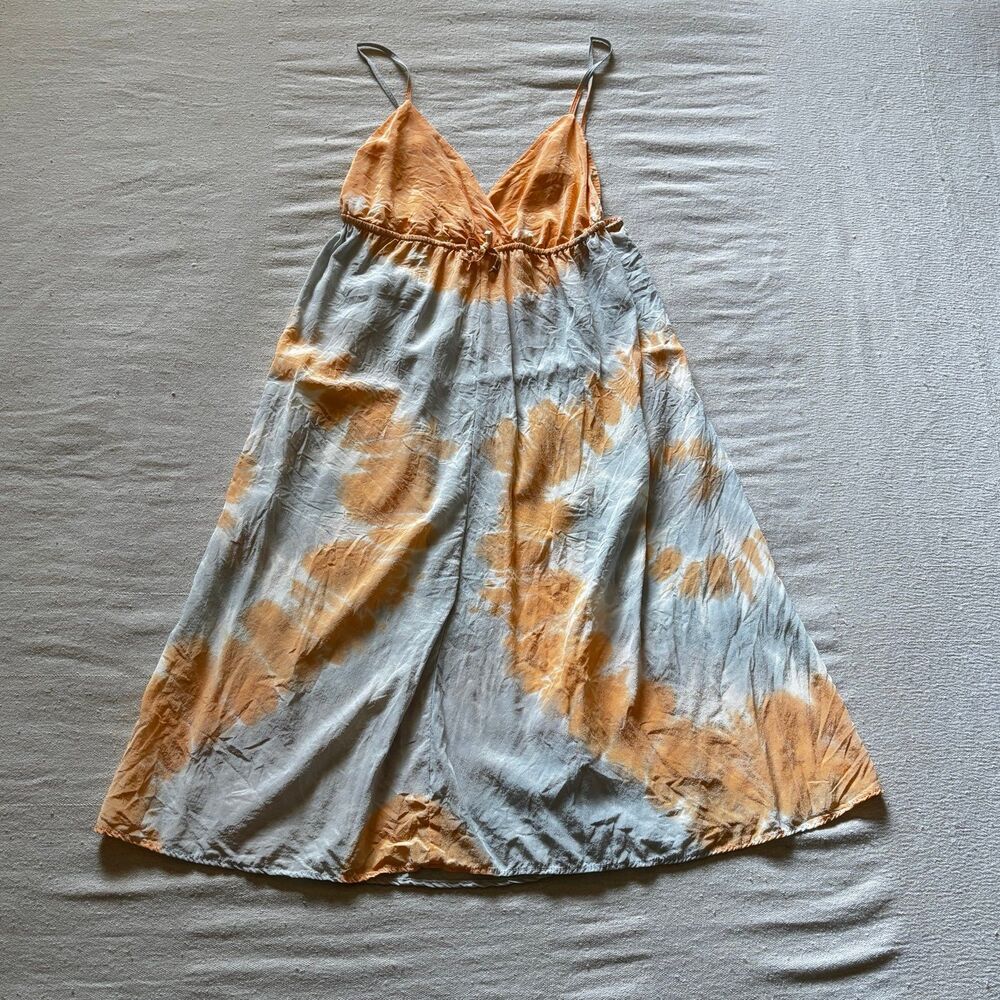 Gypsy 05 100% Silk Tie-Dye Cami Midi Dress